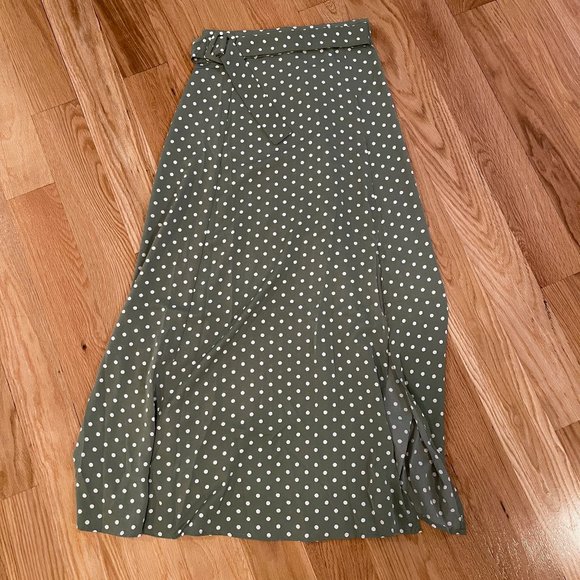 Glamaker Polka Dot Skirt With Split Women's Large - Picture 1 of 4